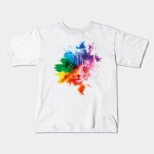 Colorful cat head Kids T-Shirt